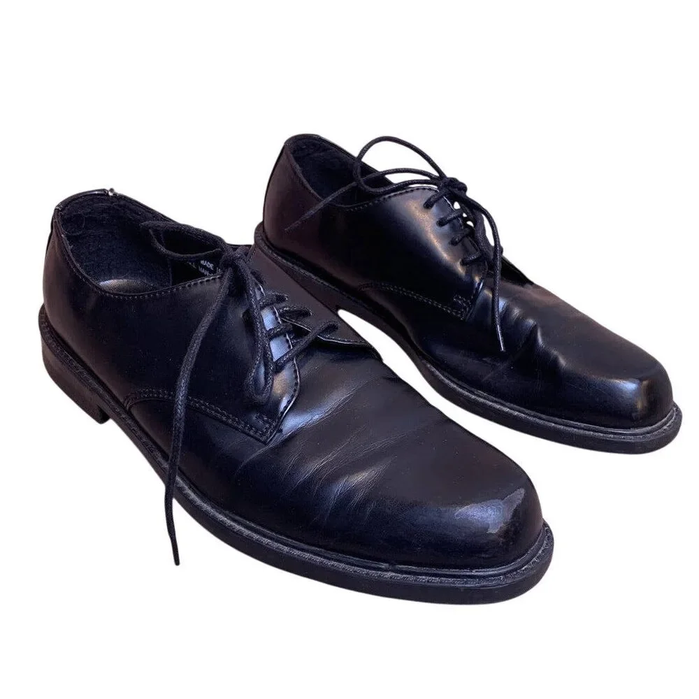 After Six 9.5M Mens Black Patent Faux Leather Oxford Lace Up Dress Shoes
